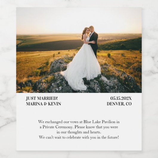 Bruiloft Aankondiging aangepaste foto Wijn Etiket (Enkel label)
