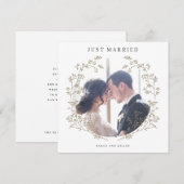 Bruiloft aankondiging net getrouwd foto kaart (Voorkant / Achterkant)