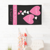 Bruiloft Achtergrond / Fotocabine Zwart & Roze har Spandoek (Insitu)