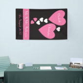 Bruiloft Achtergrond / Fotocabine Zwart & Roze har Spandoek (Beurs)