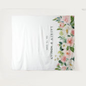 Bruiloft achtergrond met roze bloei wandkleed (Voorkant (horizontaal))