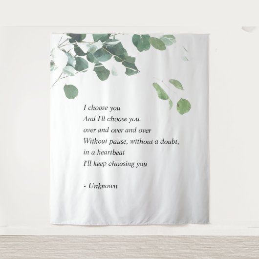 Bruiloft achtergrond wandtapijt waterverf eucalypt wandkleed (Voorkant)