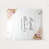 Bruiloft achtergronden | Waterverf Boho Glitter Wandkleed (Voorkant (horizontaal))