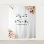 Bruiloft achtergronden | Waterverf Boho Glitter Wandkleed (Voorkant)