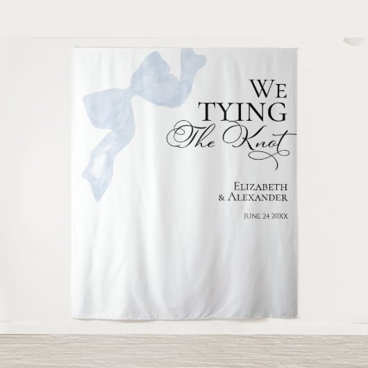 Bruiloft achtergronden | We binden de knoop strik Wandkleed (Voorkant)