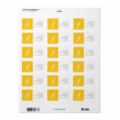 Bruiloft Adresetiketten Monogram A Geel Etiket (Full Sheet)