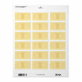 Bruiloft adreslabel - Cream Ivory Gold Pattern Etiket (Full Sheet)