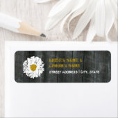 Bruiloft Adreslabel - Daisy en Barnwood Etiket (Insitu)