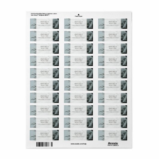 Bruiloft adreslabel - Evergreen Tree met sneeuw Etiket (Full Sheet)