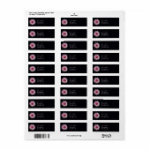 Bruiloft adreslabel - Roze Gerbera labels (Full Sheet)