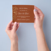 Bruiloft afgebrande sinaasappel ginkgo budget besp flyer (Hand)