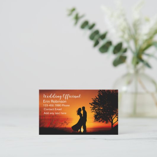 Bruiloft ambtenaar Schilderachtig Visitekaartjes (Staand voorkant)
