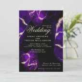 Bruiloft | Amethyst Paarse alcoholinkt Kaart (Staand voorkant)