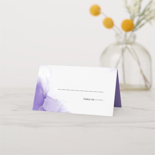 Bruiloft | Amethyst Paarse Script Silver (Voorkant)