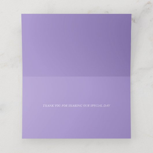 Bruiloft | Amethyst Paarse Script Silver (Binnenkant ongevouwen)