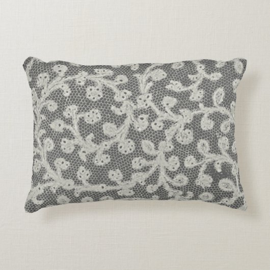 Bruiloft Antiek Kant Linnen Wit Classic Accent Kussen (Voorkant)