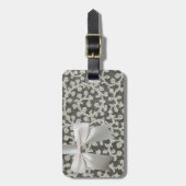 Bruiloft Antiek Kant Linnen Wit Classic  Bagagelabel (Voorkant verticaal)