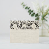 Bruiloft Antiek Kant Linnen Wit Classic  Briefkaart (Staand voorkant)