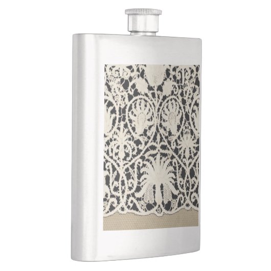 Bruiloft Antiek Kant Linnen Wit Classic  Flacon (Rechts)