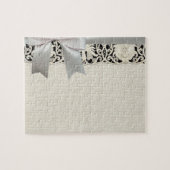Bruiloft Antiek Kant Linnen Wit Classic  Legpuzzel (Horizontaal)