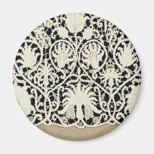 Bruiloft Antiek Kant Linnen Wit Classic  Magneet