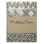 Bruiloft Antiek Kant Linnen Wit Classic Notitieboek (Voorkant)