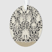 Bruiloft Antiek Kant Linnen Wit Classic  Ornament (voorkant)