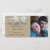 Bruiloft Antiek Kant Linnen Wit Classic Save The Date (Voorkant)