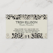 Bruiloft Antiek Kant Linnen Wit Classic  Visitekaartje (Achterkant)