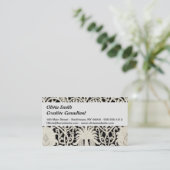 Bruiloft Antiek Kant Linnen Wit Classic  Visitekaartje (Staand voorkant)