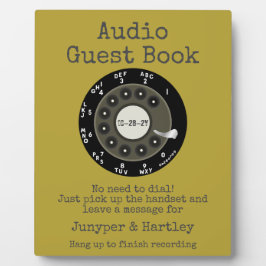 Bruiloft Audio Gastenboek Zwart Rotary Dial Avocad Fotoplaat