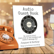 Bruiloft Audio Gastenboek Zwart Rotary wijzerplaat