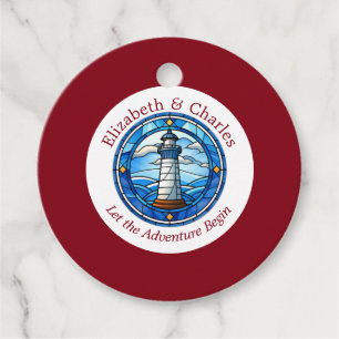 Bruiloft Avontuur Vuurtoren Zeilen Nautische Naam Bedankjes Labels