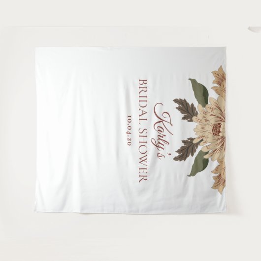 Bruiloft Backdrop Moderne Bloemmotief Wandkleed (Voorkant (horizontaal))