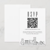 Bruiloft Baltimore QR code RSVP Kaartje (Voorkant / Achterkant)