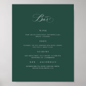Bruiloft Bar Menu Drink Teken Receptie Poster (Voorkant)