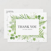 Bruiloft Bedankt met Varens en Eucalyptus Groene T Briefkaart (Voorkant / Achterkant)