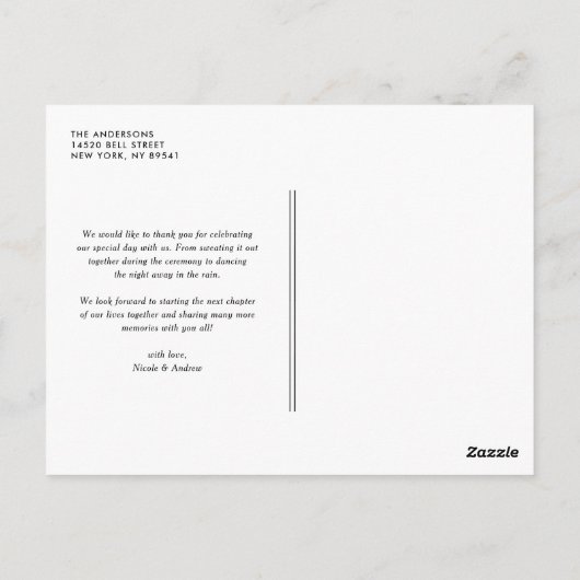 Bruiloft Bedankt met Varens en Eucalyptus Groene T Briefkaart (Achterkant)