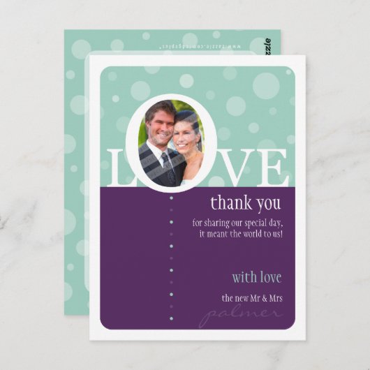 BRUILOFT BEDANKT OPMERKING:: LOVEbubbles 6 Briefkaart (Voorkant / Achterkant)