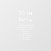 Bruiloft Bedankt voor het bijwonen Raamsticker (Vel)