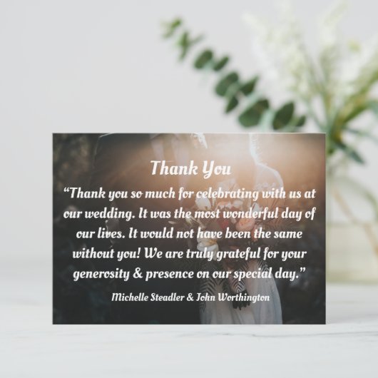 bruiloft bedankt voor je creditcard (Staand voorkant)