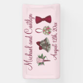 Bruiloft Bells Bloemen Bow Stropdas Bruids Rose Bo Spandoek (Verticaal)