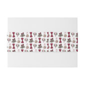 Bruiloft Bells Bloemen Bow Stropdas Bruids Rose Bo Uitnodigingen Wikkel (Achterkant Voorbeeld)