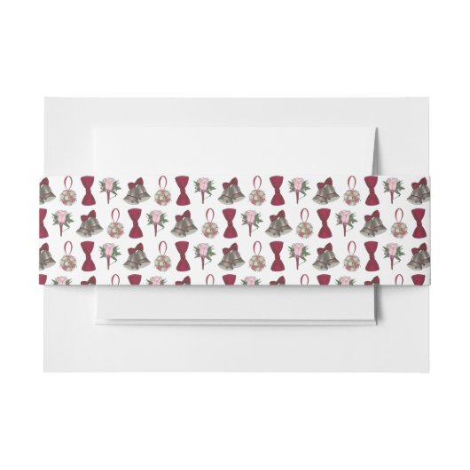 Bruiloft Bells Bloemen Bow Stropdas Bruids Rose Bo Uitnodigingen Wikkel (Voorkant Voorbeeld)