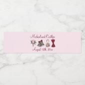 Bruiloft Bells Bloemen Bow Stropdas Bruids Rose Bo Waterfles Etiket (Enkel label)