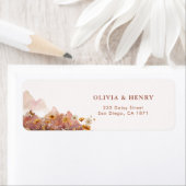 Bruiloft Berg Wildflower Retouradres Etiket (Insitu)