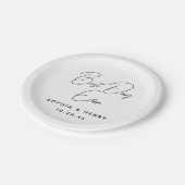 Bruiloft beste dag ooit modern elegant papieren bordje (Gekanteld)