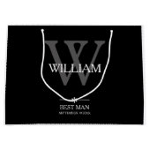 Bruiloft Beste Man Gift Custom Chic Modern Classy Groot Cadeauzakje (Voorkant)