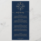 Bruiloft Bestemming Goud Kompas Monogram Menu (Voorkant)