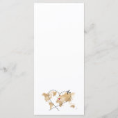 Bruiloft Bestemming Gouden Wereldkaart en Hart Menu (Achterkant)